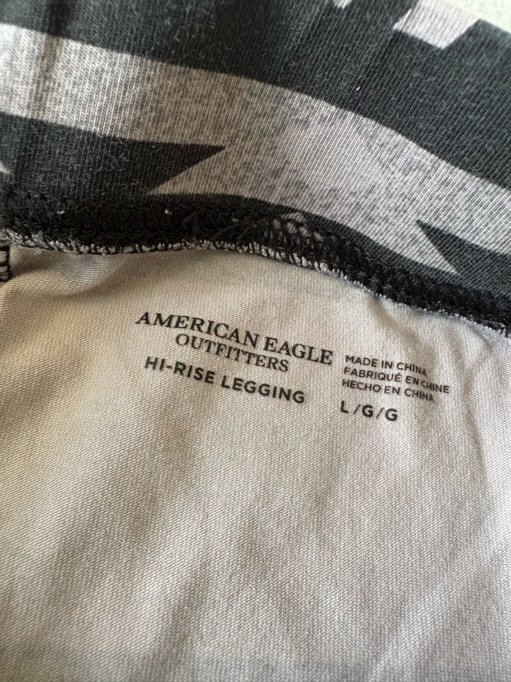 American Eagle Outfitters Black and Gray Aztec High-Rise Leggings - Picture 2 of 2